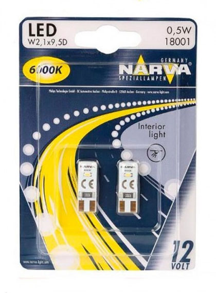 Светодиодная лампа NARVA C5W 38мм 0.35W Range Power LED 6000K (комплект, 2 шт.) 18010 по выгодной цене