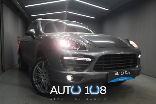 Porsche Cayenne 958 — установка led линз Aozoom в ПТФ