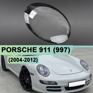 Стекло фары Porsche 911 (997) (2004-2012) черный кант (правое) по выгодной цене