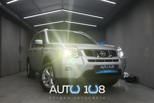 Nissan X-Trail T31 — новые стекла фар, установка линз BiLED