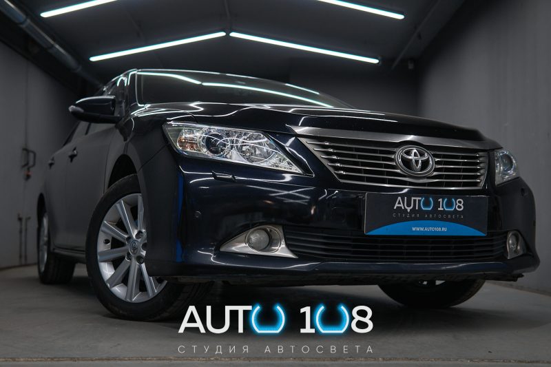Toyota Camry XV50 дорестайлинг после установки светодиодных линз в студии «Авто-108»
