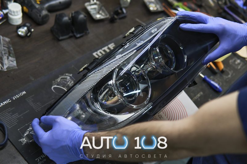 Установка нового стекла на фару BMW E90