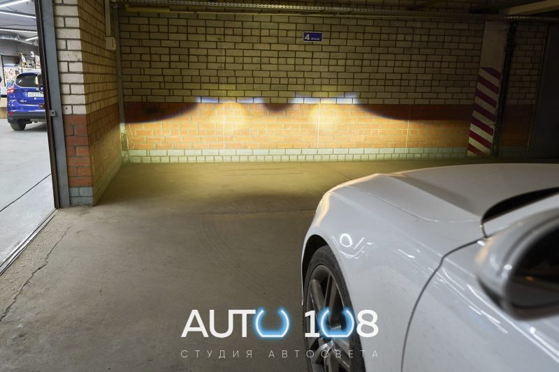 Ближний свет Audi A6 C7 после установки Bi-LED — яркий, с чёткой светотеневой границей