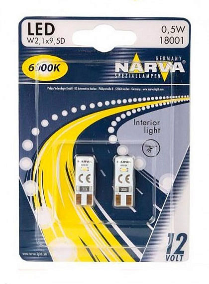 Светодиодная лампа NARVA C5W 38мм 0.35W Range Power LED 6000K (комплект, 2 шт.) 18010