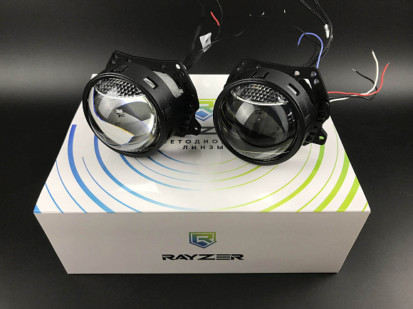 Светодиодные линзы Rayzer Base Plus (ДХО + поворот) 3.0 5500K Bi-Led (2 шт) по выгодной цене