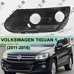 Корпус фары VOLKSWAGEN TIGUAN 1 (2011-2016) рестайлинг ГАЛОГЕН линза + ДХО (левый)