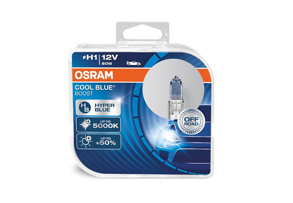 Галогенная лампа OSRAM H1 Cool Blue Boost 5000K (DuoBox, 2шт) 62150CBBHCB по выгодной цене