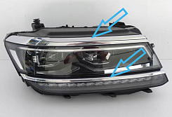 Накладки на фару VOLKSWAGEN TIGUAN 2 (2016-2021) дорестайлинг Full LED (правая)
