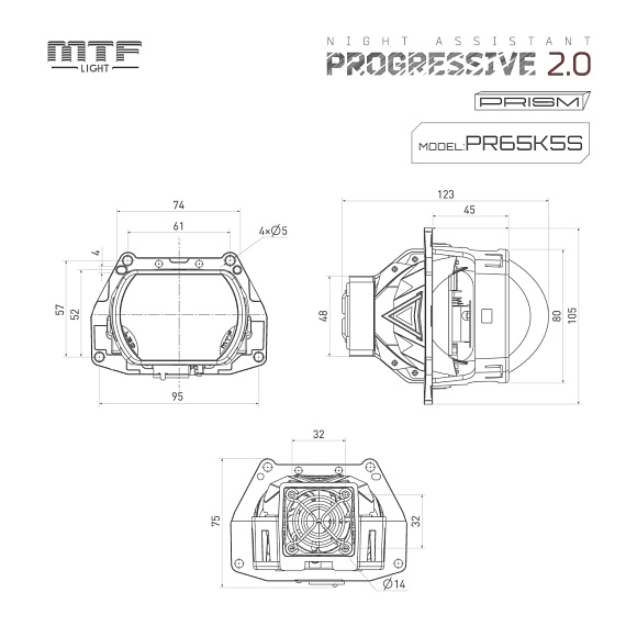 Светодиодные линзы MTF Progressive 2.0 (скошенная) 3" 5500K (крепление Hella 3) (к-т 2шт) по выгодной цене