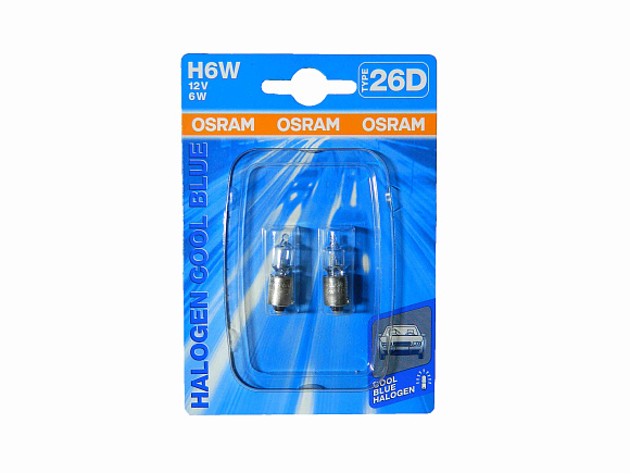 Галогенная лампа OSRAM H6W (12V-6W) (64132) по выгодной цене