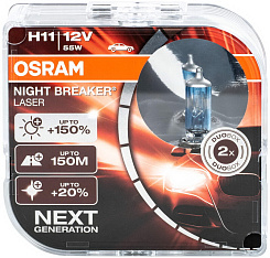 Галогенная лампа OSRAM H11 Night Breaker Laser +150% (DuoBox, 2шт) 64211NL-HCB Галогенная лампа OSRAM H11 Night Breaker Laser +150% (DuoBox, 2шт) 64211NL-HCB