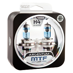 Галогенные лампы MTF H4 ARGENTUM +80% 4000K (2 шт) H8A1204