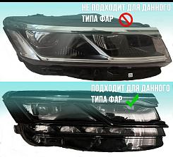 Стекло фары VOLKSWAGEN TOUAREG 3 (2018-2023) дорестайлинг FULL LED (левое)