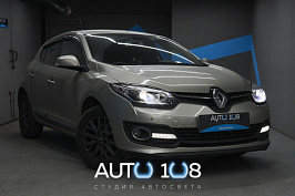 Renault Megane — замена линз на Biled Aozoom, полировка и бронирование стекол фар
