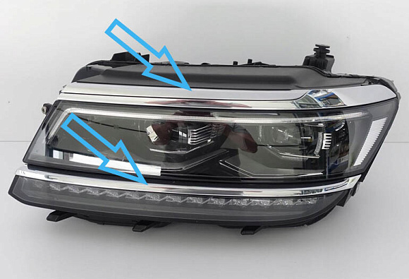 Накладки на фару VOLKSWAGEN TIGUAN 2 (2016-2021) дорестайлинг Full LED (левая) по выгодной цене