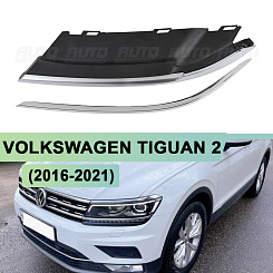 Накладки на фару VOLKSWAGEN TIGUAN 2 (2016-2021) дорестайлинг Full LED (левая)