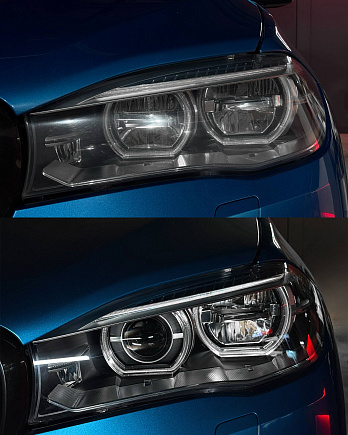 Переходная рамка BMW X5 F15 (2013-2018) LED рефлектор ADAPTIVE (+маски) - Hella 3 / 3R (к-т 2шт) по выгодной цене