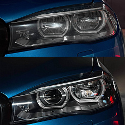 Переходная рамка BMW X5 F15 (2013-2018) LED рефлектор ADAPTIVE (+маски) - Hella 3 / 3R (к-т 2шт)