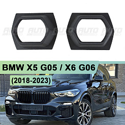 Маски для установки линз BMW X5 G05 / X6 G06 (2018-2023) (скошеная линза) 3 дюйма (к-т 2шт.)