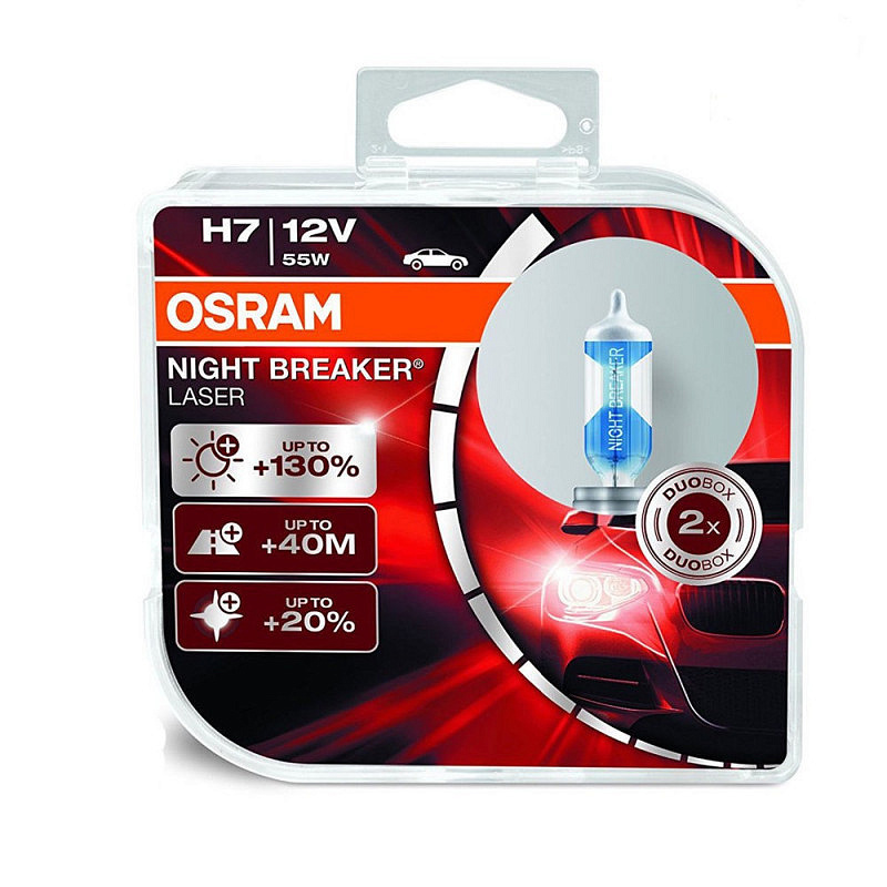 Галогенная лампа OSRAM H4 +130% NIGHT BREAKER LASER (DuoBox, 2 шт)
