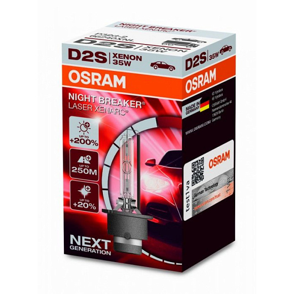 Ксеноновая лампа D2S Osram Xenarc Night Breaker Laser 4500K +200% больше света(66240XNL) по выгодной цене