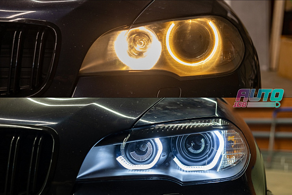 LED Ангельские глазки (кольца) BMW X6 E71 / X5M E70 G-Style (2007-2012) (комплект) по выгодной цене