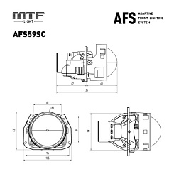 Светодиодные линзы MTF Ligth AFS 3" 6000K поворотные (крепление H3) (к-т)
