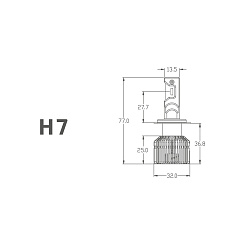 Светодиодная лампа MTF H7 Dynamic Vision 5500K (к-т 2шт)