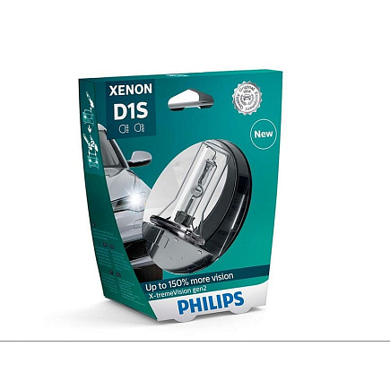 Ксеноновая лампа D1S Philips X-tremeVision 4800K +150% больше света (85415XV2S1) по выгодной цене