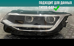 Стекло фары VOLKSWAGEN TIGUAN 2 (2020-н.в.) рестайлинг LED линзы не IQ Light (правое)