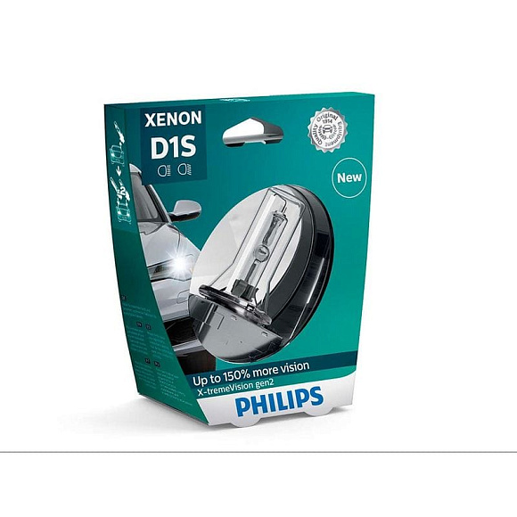 Ксеноновая лампа D1S Philips X-tremeVision 4800K +150% больше света (85415XV2S1) по выгодной цене