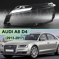 Стекло фары AUDI A8 D4 (2013-2017) рестайлинг (левое) — фото 1