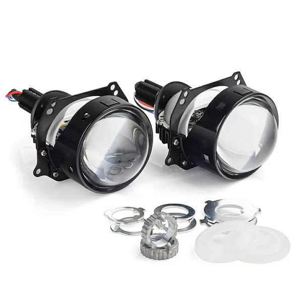 Светодиодные линзы AOZOOM A5+ BI-LED 3.0" 5500K (крепление под гайку / Hella 3) (к-т 2шт) по выгодной цене