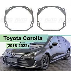 Переходная рамка Toyota Corolla (2018-2022) ГАЛОГЕН - Hella 3 / 3R (к-т 2шт)