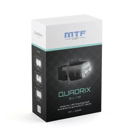 Светодиодные линзы MTF LIGHT QUADRIX SLIM (ближний + дальний) двойная линза 6000K (к-т 2шт) по выгодной цене