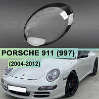Стекло фары PORSCHE 911 (997) (2004-2012) черный кант (левое) — фото 1