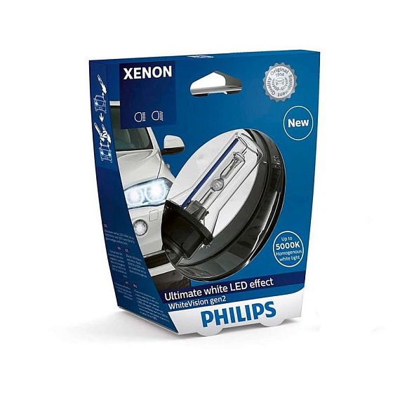 Ксеноновая лампа D1S Philips WhiteVision 5000K (85415WHV2S1) по выгодной цене