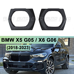 Маски для установки линз BMW X5 G05 / X6 G06 (2018-2023) (круглая линза) 3 дюйма (к-т 2шт.)