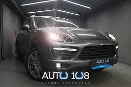 Porsche Cayenne 958 — установка led линз Aozoom в ПТФ