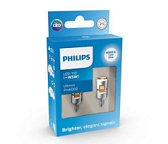 Светодиодная лампа PHILIPS Ultion Pro6000 W5W T10 8000K (комплект, 2 шт.) 11961XU60X2