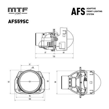 Светодиодные линзы MTF Ligth AFS 3" 6000K поворотные (крепление H3) (к-т) по выгодной цене
