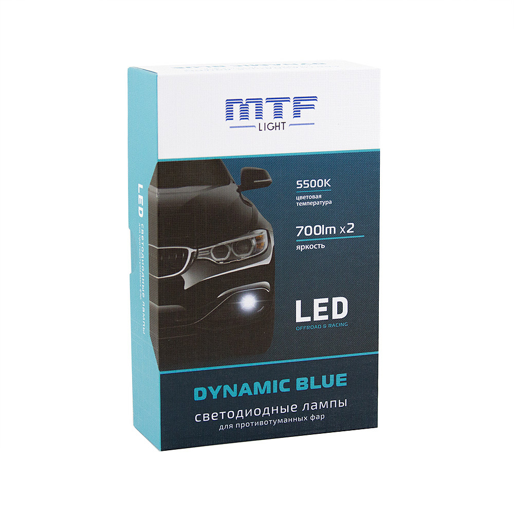 Светодиодная лампа MTF H8/H11/H16 Dynamic Blue LED 5500K (2 шт)