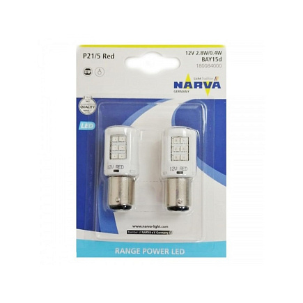 Светодиодная лампа NARVA P21/5W RED Range Power LED (комплект, 2 шт.) 18008 по выгодной цене