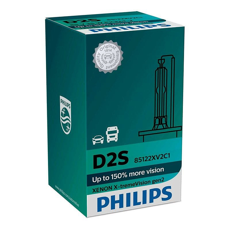 Ксеноновая лампа D2S Philips X-tremeVision 4800K +150% больше света (85122XV2C1)