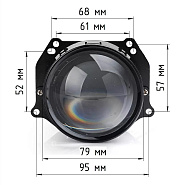 Светодиодная линза (модуль) AOZOOM A5+ BI-LED 3.0" 5500K (крепление под гайку / Hella 3) (к-т 2шт)