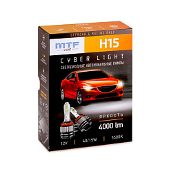 Светодиодная лампа MTF H15 CYBER Light 5500K (к-т 2шт)