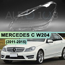 Стекло фары MERCEDES C-class W204 (2011-2015) рестайлинг LOGO (левое)