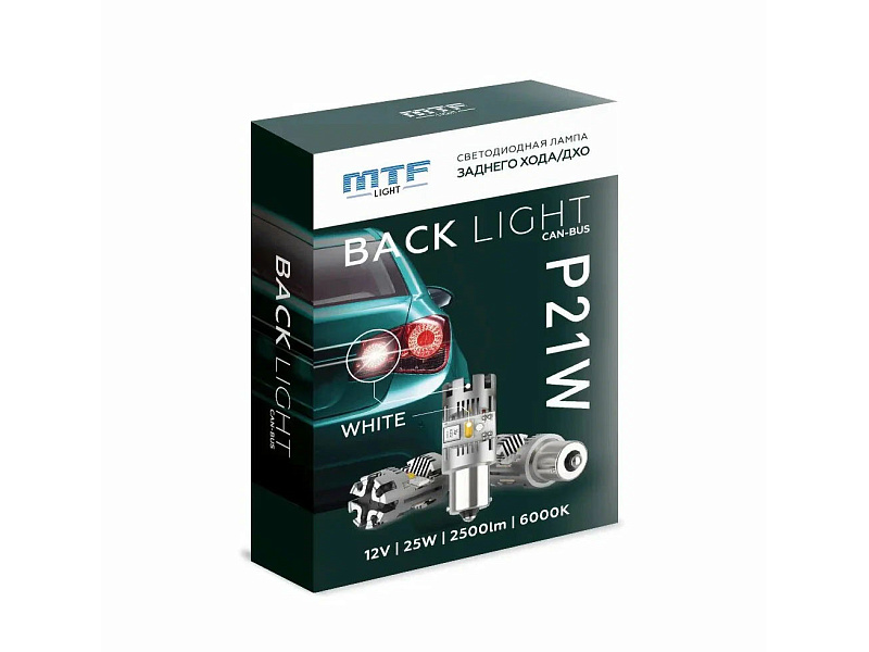 Светодиодная лампа MTF P21W серия BACK LIGHT (1 шт)