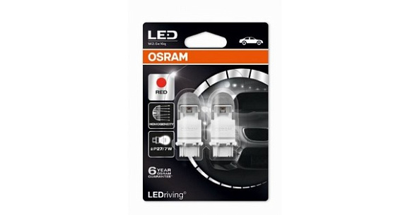 Светодиодная лампа OSRAM P27/7W LEDRIVING COLD WHITE 6000K (комплект, 2 шт.) 3557CW02B по выгодной цене