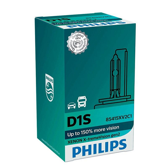 Ксеноновая лампа D1S Philips X-tremeVision 4800K +150% больше света (85415XV2C1) по выгодной цене